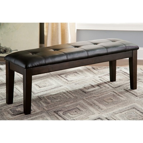 ASHLEY FURNITURE Ashley Haddigan Large Upholstered Dining Bench In Dark Brown