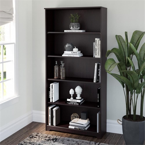 Cabot 5 Shelf Tall Bookcase in Espresso Oak - Engineered Wood