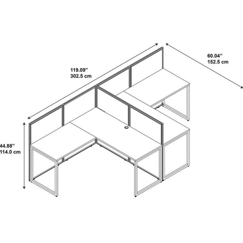 Bush Business Furniture Easy Office L Shaped Desk for 2 Mocha Cherry