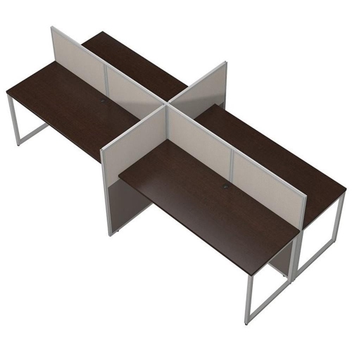 Bureau d’ordinateur en bois Easy Office de Bush Business Furniture pour quatre personnes au fini cerisier moka