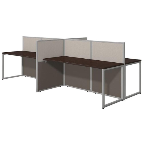Bureau d’ordinateur en bois Easy Office de Bush Business Furniture pour quatre personnes au fini cerisier moka