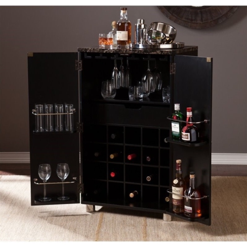 SEI Furniture – Armoire de bar Cape Town, noir