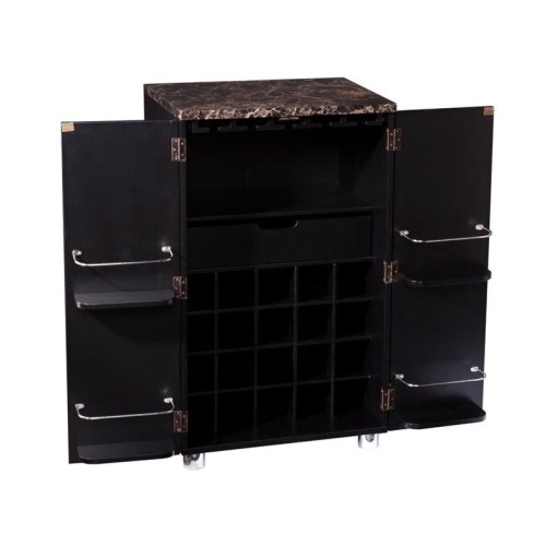 SEI Furniture – Armoire de bar Cape Town, noir