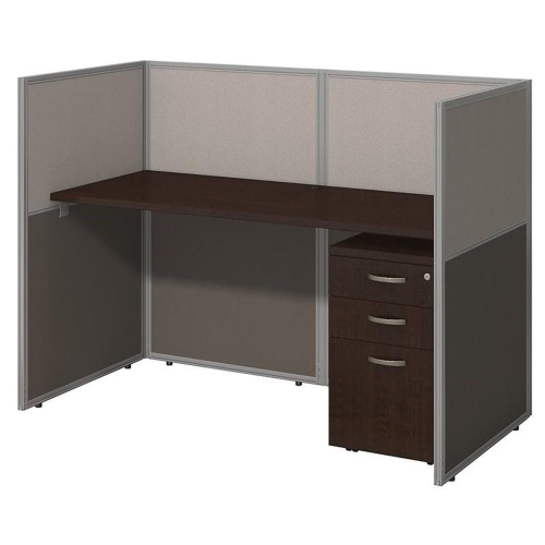 Bush Business Furniture Easy Office 3 Drawer Wood Computer Desk in Mocha Cherry