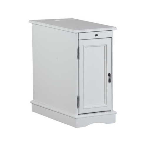 LINON  Butler Wood Accent Table With USB In White They packaged this item with care and had zero damage from shipping