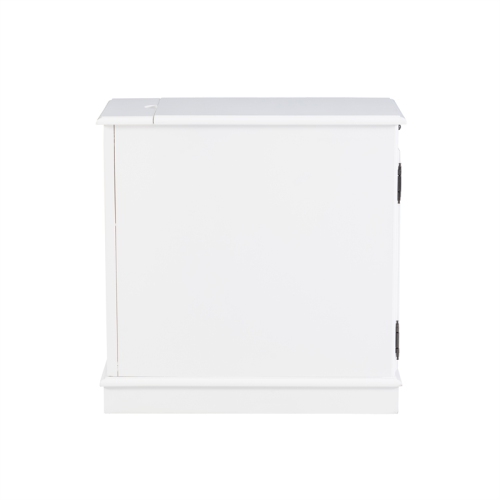 Linon Butler Wood Accent Table with USB in White