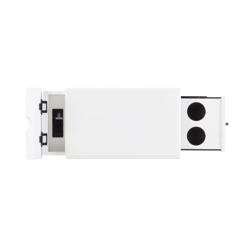 Linon Butler Wood Accent Table with USB in White