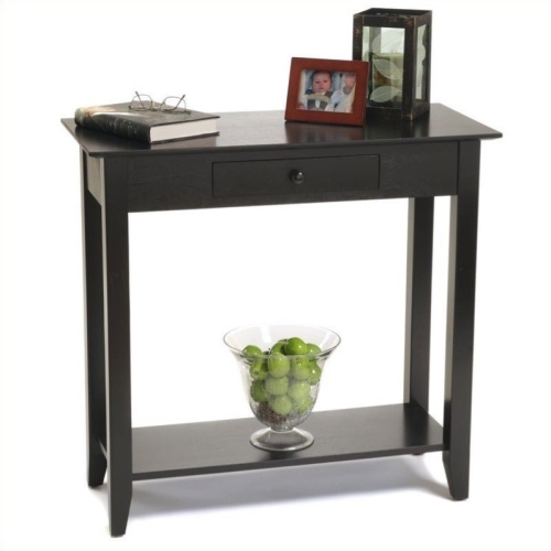 CONVENIENCE CONCEPTS  American Heritage Hall Table In Black Wood Finish