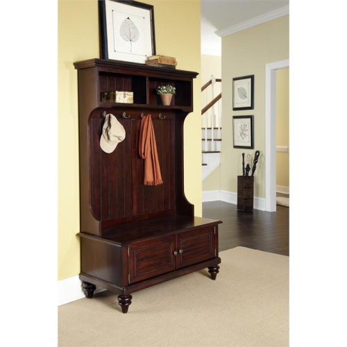 Homestyles Bermuda Wood Hall Tree in Brown