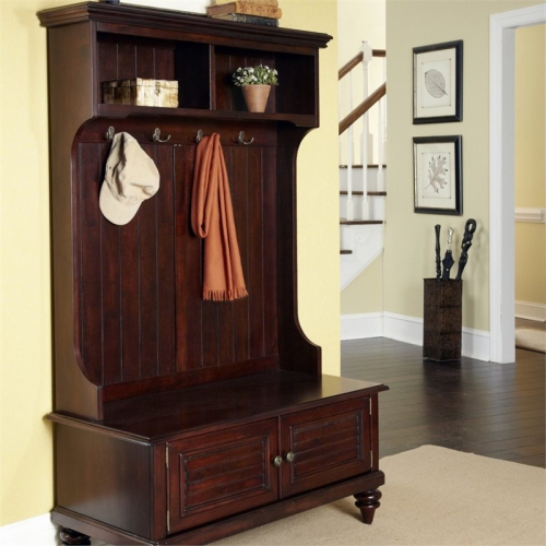 Homestyles Bermuda Wood Hall Tree in Brown