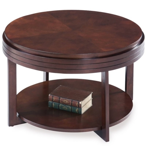 Leick Favorite Finds Round Wood Coffee Table in Chocolate Cherry