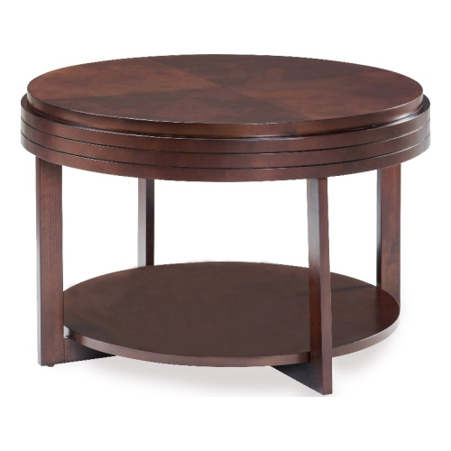 Leick Favorite Finds Round Wood Coffee Table in Chocolate Cherry