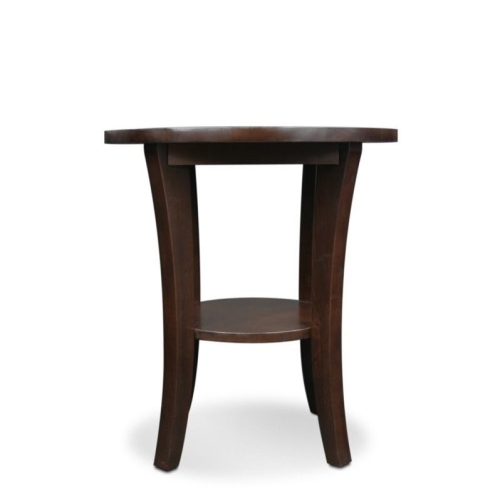 Leick Furniture Boa Round Wood End Table in Chocolate Cherry