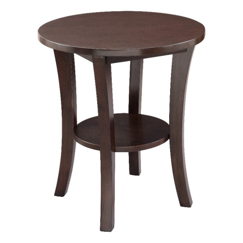 Leick Furniture Boa Round Wood End Table in Chocolate Cherry