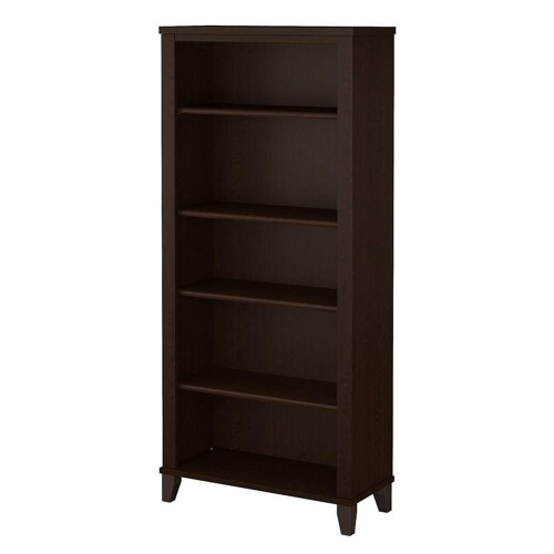 Bush Furniture Somerset 5 Shelf Bookcase in Mocha Cherry - Engineered Wood