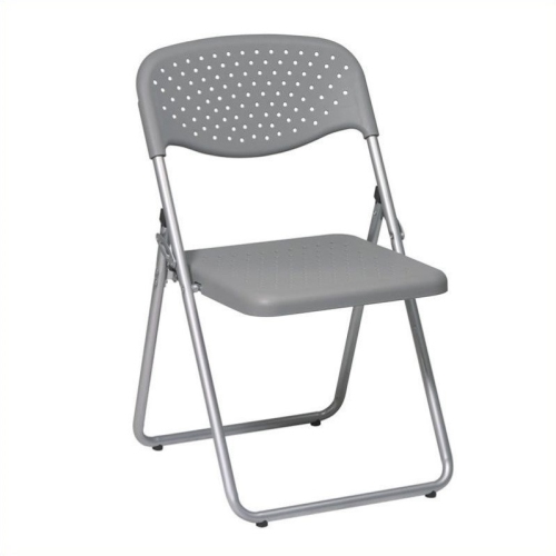 OFFICE STAR  Set Of 4 Plastic Folding Chair In Gray