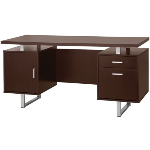 COASTER  Glavan 2 Drawer Writing Desk In Cappuccino And In Silver
