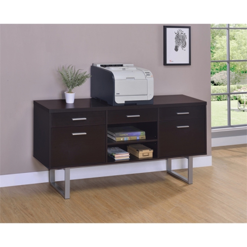 Coaster Glavan 5 Drawer Credenza Desk in Cappuccino