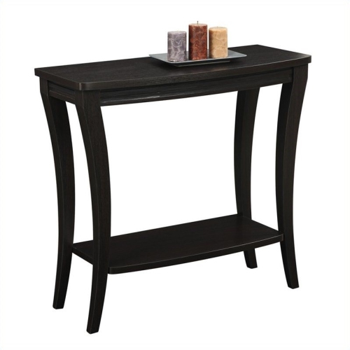 Convenience Concepts Newport Console Table with Shelf in Espresso Wood Finish