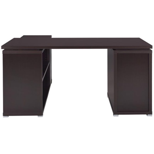 Coaster Yvette L Shaped Writing Desk in Cappuccino