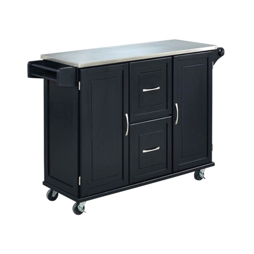 Homestyles Dolly Madison Wood Kitchen Cart in Black