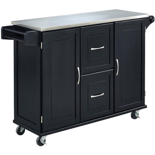 Homestyles Dolly Madison Wood Kitchen Cart in Black