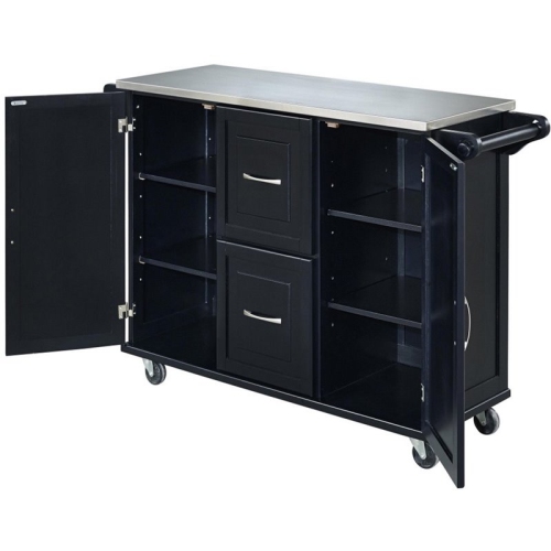Homestyles Dolly Madison Wood Kitchen Cart in Black