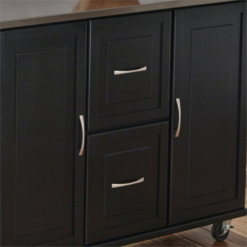 Homestyles Dolly Madison Wood Kitchen Cart in Black