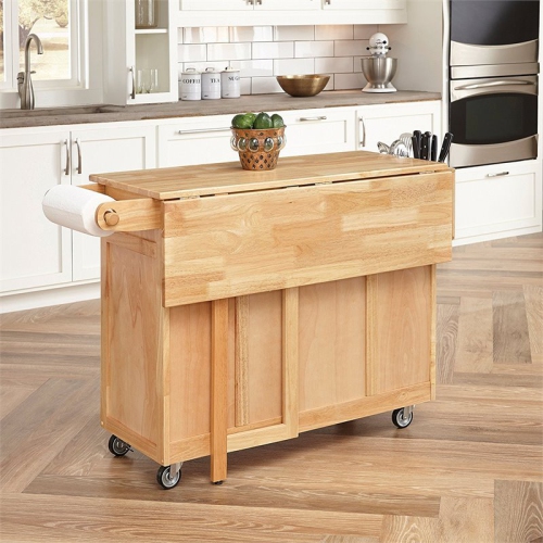 Homestyles General Line Wood Rolling Kitchen Cart in Brown