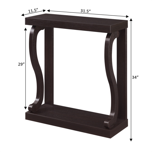 Convenience Concepts Newport Gramercy Console Table in Espresso Wood Finish