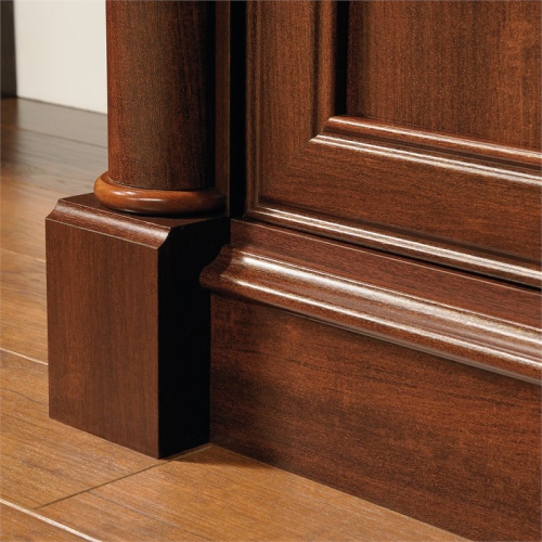 Sauder Palladia Contemporary Wood Computer Desk With Hutch in Cherry