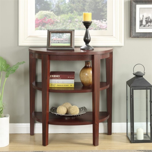 Convenience Concepts Newport 2 Shelf Console Table in Espresso Mahogany Wood