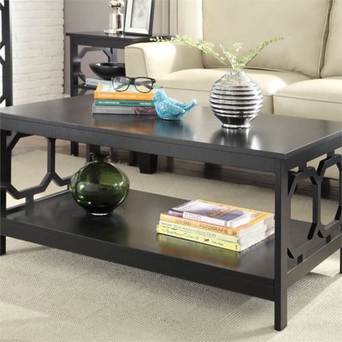 CONVENIENCE CONCEPTS  Omega Rectangular Coffee Table In Wood Finish In Black