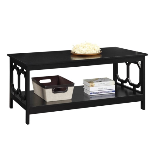 Convenience Concepts Omega Rectangular Coffee Table in Black Wood Finish