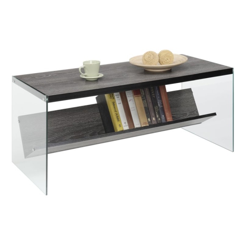 Convenience Concepts Soho Coffee Table in Weathered Gray Wood Finish