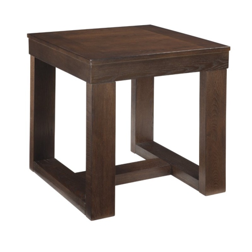 ASHLEY FURNITURE  Watson Square End Table In Dark Brown