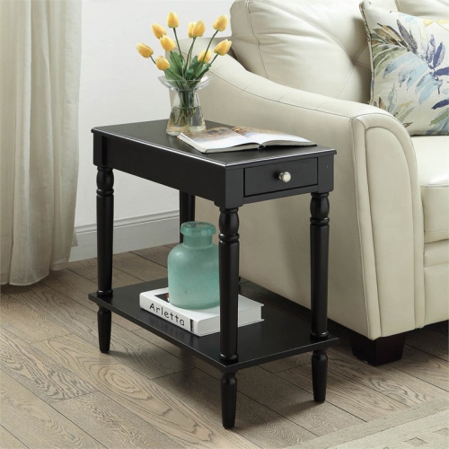 CONVENIENCE CONCEPTS  French Country End Table In Black Wood Finish