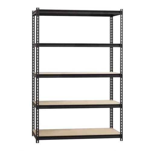 Iron Horse 2300 Riveted Metal Shelving 5-Shelf Unit 24D x 48W x 72H Black