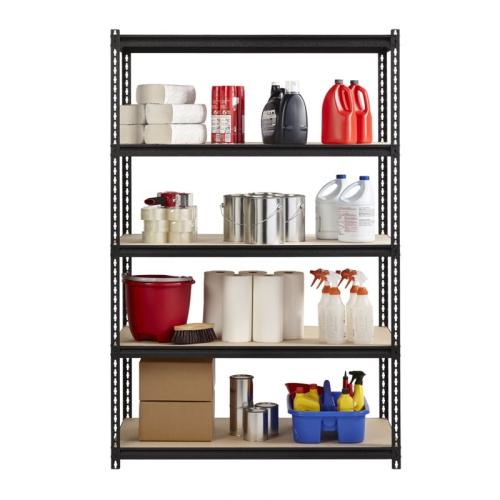 Iron Horse 2300 Riveted Metal Shelving 5-Shelf Unit 24D x 48W x 72H Black