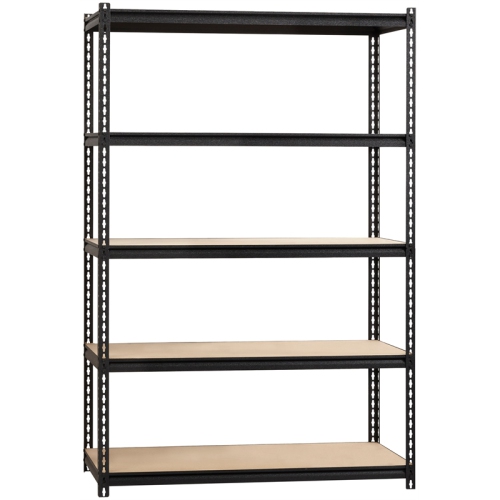 Iron Horse 2300 Riveted Metal Shelving 5-Shelf Unit 24D x 48W x 72H Black