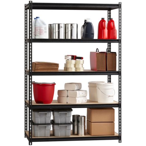 Iron Horse 2300 Riveted Metal Shelving 5-Shelf Unit 24D x 48W x 72H Black