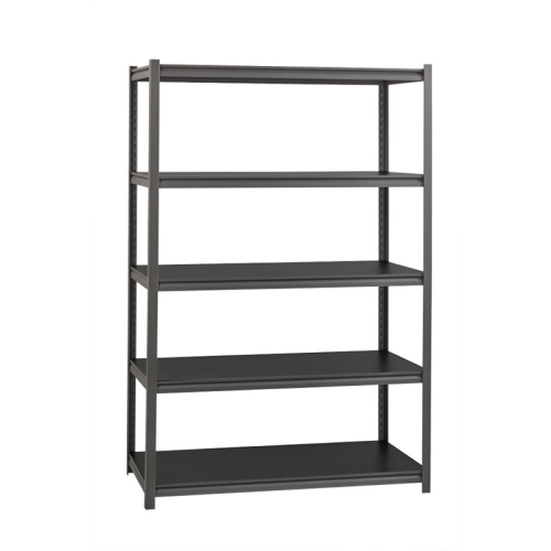Hirsh 3200 Riveted Metal Shelving 5-Shelf Unit 18Dx48Wx72H Gunmetal Gray/Black
