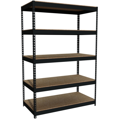 Iron Horse 3800 Riveted Metal Shelving 5-Shelf Unit 24D x 48W x 72H Black