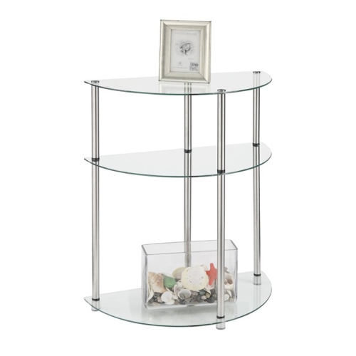 Convenience Concepts Designs2Go Three-Tier Clear Glass Accent Table