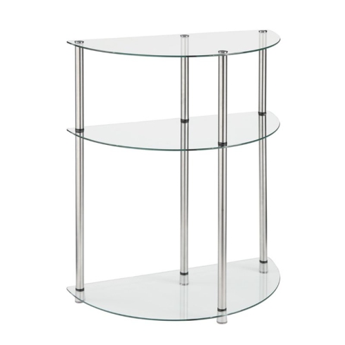 Convenience Concepts Designs2Go Three-Tier Clear Glass Accent Table