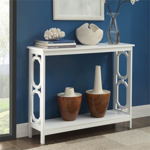 CONVENIENCE CONCEPTS  Omega Console Table In Wood Finish In White
