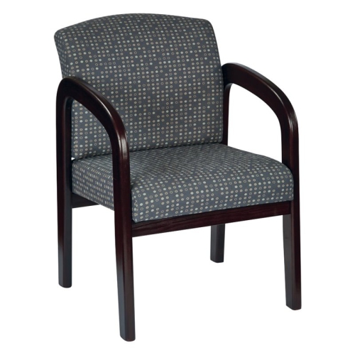 OFFICE STAR  Fabric Mahogany Finish Wood Visitor Chair In Ash In Gray