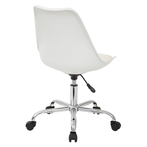 Emerson White Office Chair with Pneumatic Chrome Base