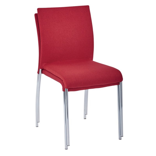 OFFICE STAR  Conway Stacking Chair In Cranapple Fabric 4-Pack In Red