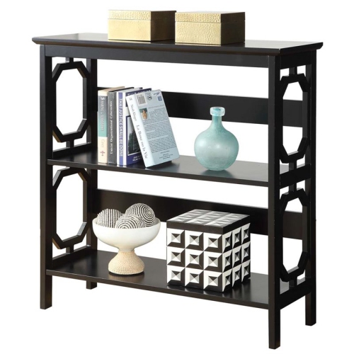 Convenience Concepts Omega Two-Shelf Bookcase in Black Wood Finish